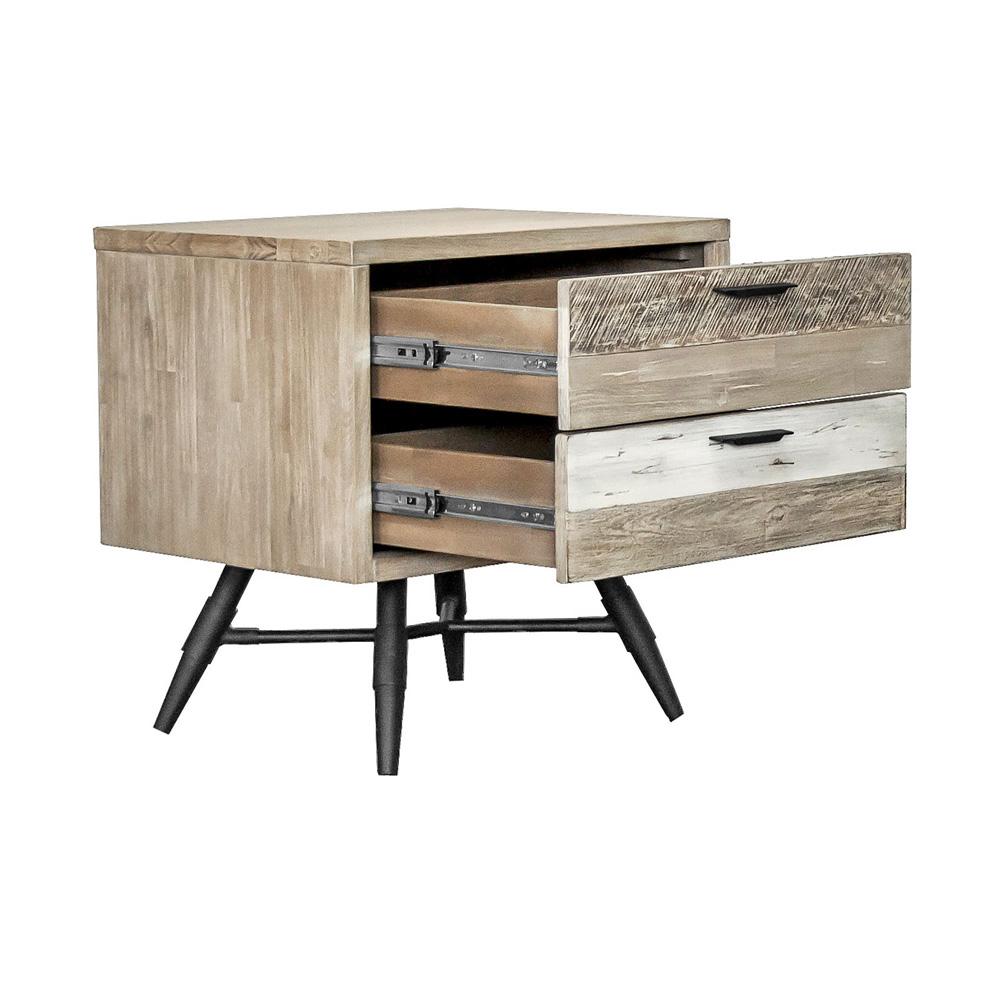 Armen Living - Bridges 3 Piece Queen Bedroom Set in Two-Tone Acacia Wood - SETBRBDQN3A veiw 5