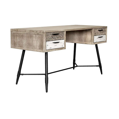 Armen Living - Bridges 4 Drawer Desk in Two Tone Acacia Wood - LCBRDEGR view 2