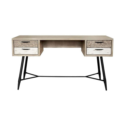 Armen Living - Bridges 4 Drawer Desk in Two Tone Acacia Wood - LCBRDEGR veiw 1