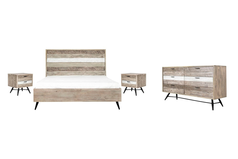 Armen Living - Bridges 4 Piece King Bedroom Set in Two-Tone Acacia Wood - SETBRBDKG4A veiw 1