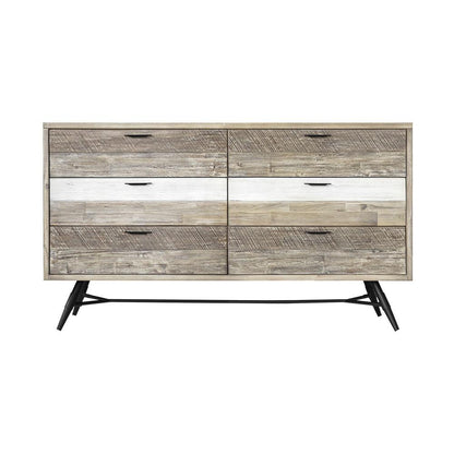 Armen Living - Bridges 6 Drawer Dresser in Two Tone Acacia Wood - LCBRDRGR veiw 1