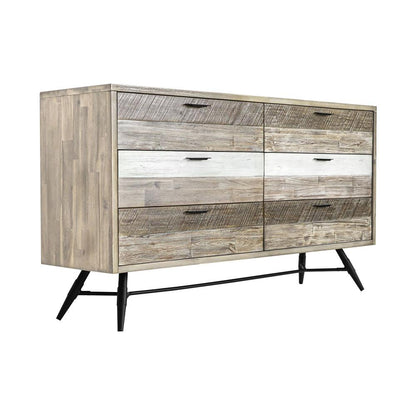 Armen Living - Bridges 6 Drawer Dresser in Two Tone Acacia Wood - LCBRDRGR veiw 2