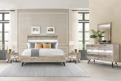 Armen Living - Bridges King Platform Bed in Two Tone Acacia Wood - LCBRBDGRKG veiw 6