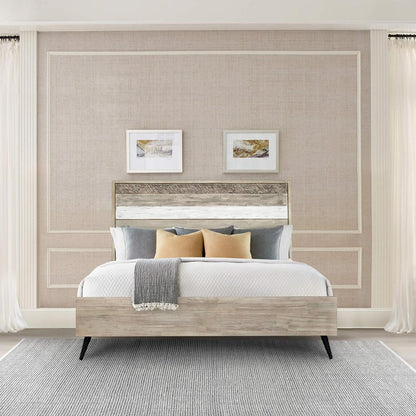 Armen Living - Bridges King Platform Bed in Two Tone Acacia Wood - LCBRBDGRKG veiw 7