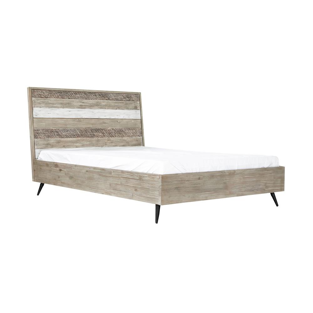 Armen Living - Bridges Queen Platform Bed in Two Tone Acacia Wood - LCBRBDGRQN_CLOSEOUT veiw 2