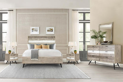 Armen Living - Bridges Queen Platform Bed in Two Tone Acacia Wood - LCBRBDGRQN_CLOSEOUT veiw 6