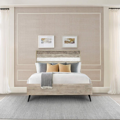Armen Living - Bridges Queen Platform Bed in Two Tone Acacia Wood - LCBRBDGRQN_CLOSEOUT veiw 7