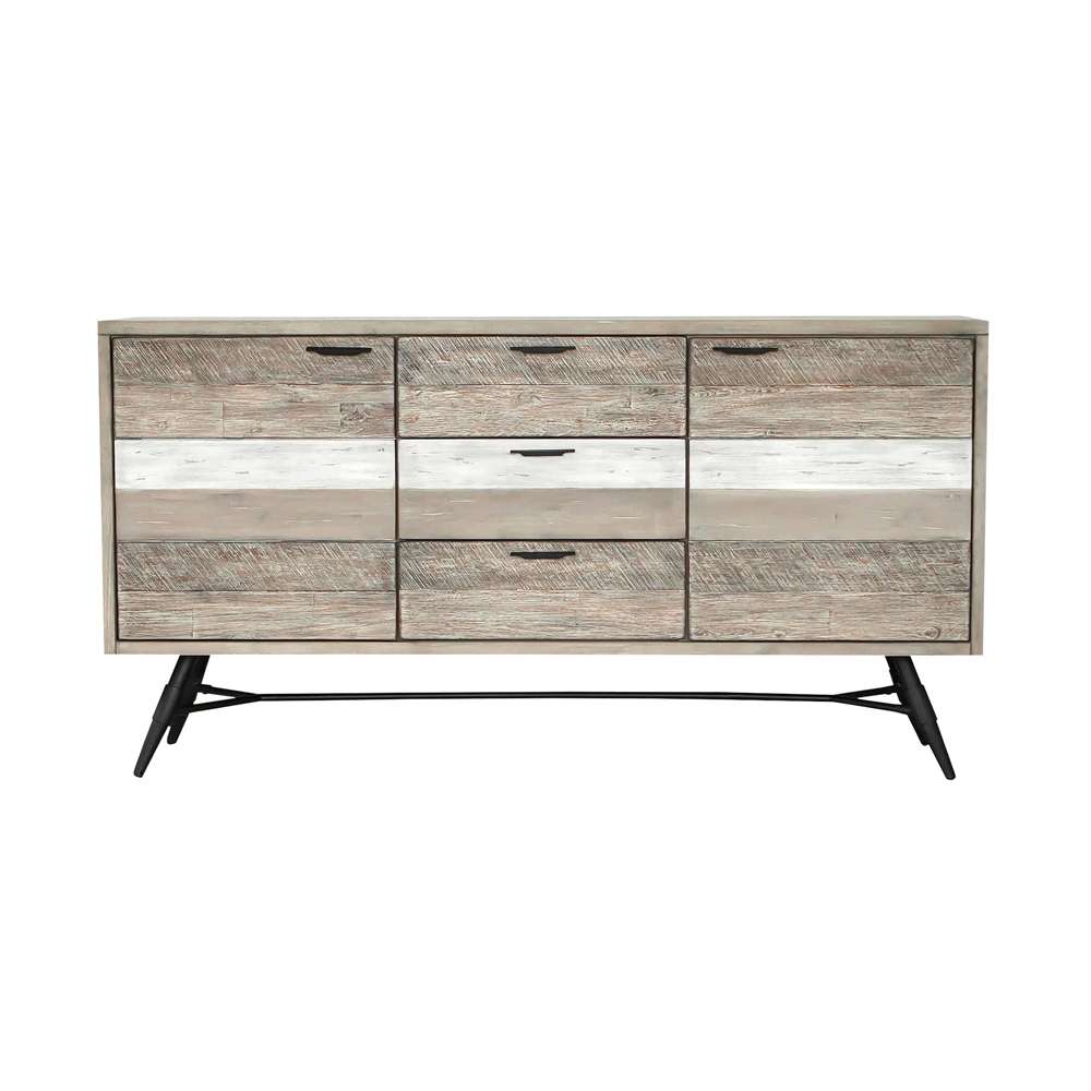 Armen Living - Bridges Sideboard Buffet Cabinet in Two Tone Acacia Wood - LCBRBUGR veiw 1