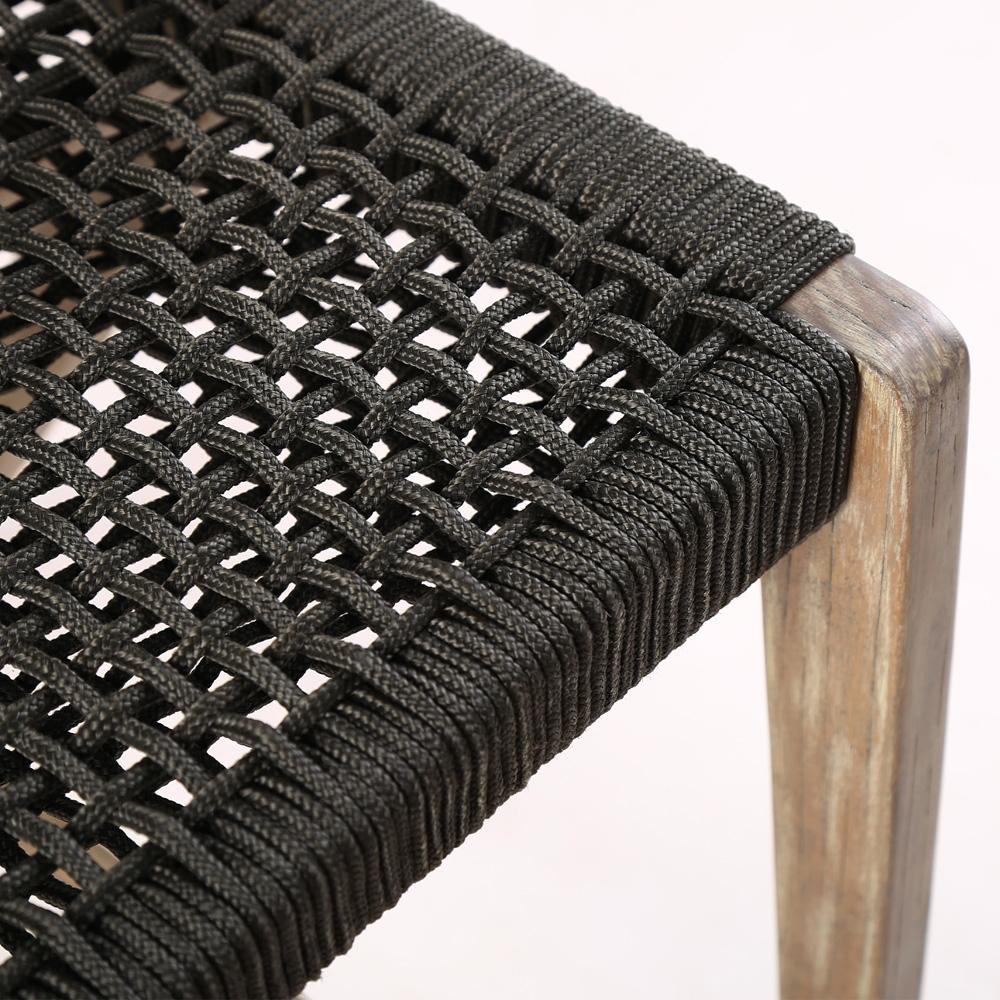 Armen Living - Brielle Outdoor Light Eucalyptus Wood and Charcoal Rope Counter Height Stool - LCBLBACH26 veiw 6