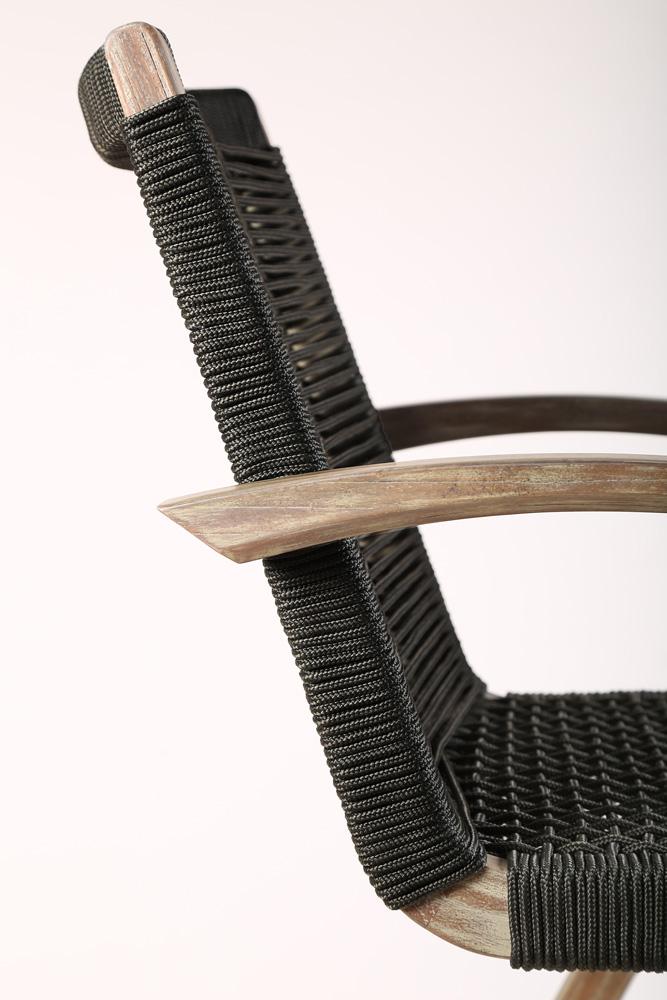 Armen Living - Brielle Outdoor Light Eucalyptus Wood and Charcoal Rope Counter Height Stool - LCBLBACH26 veiw 7