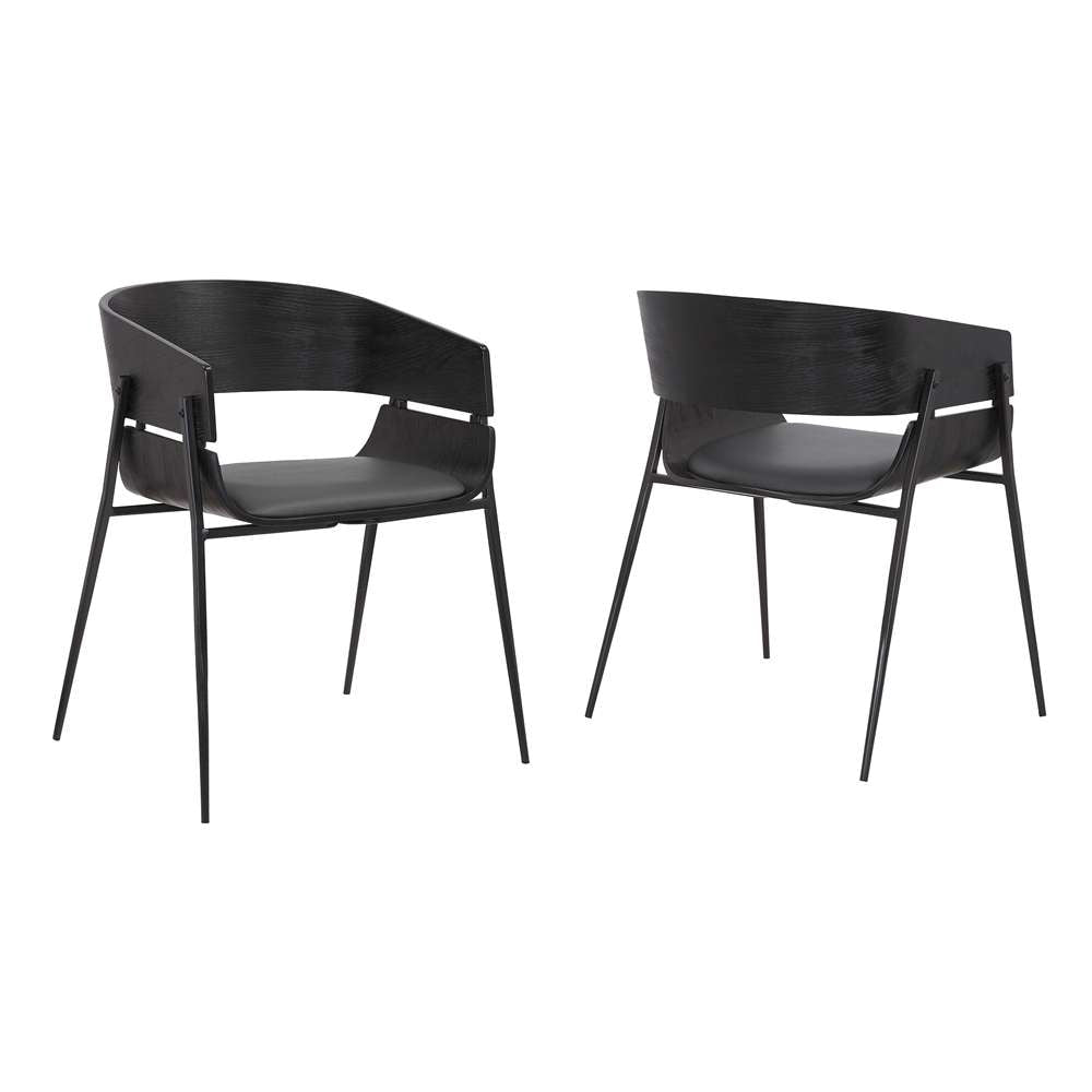 Armen Living - Bronte Wood and Metal Contemporary Dining Room Chairs (Set of 2) - LCBRSIBLGR veiw 1