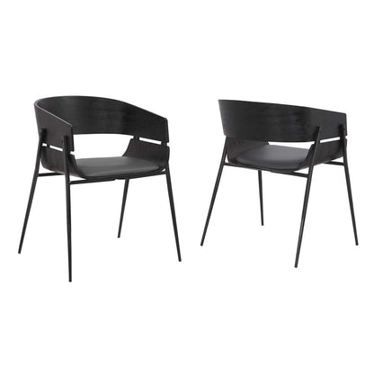 Armen Living - Bronte Wood and Metal Contemporary Dining Room Chairs (Set of 2) - LCBRSIBLGR veiw 1