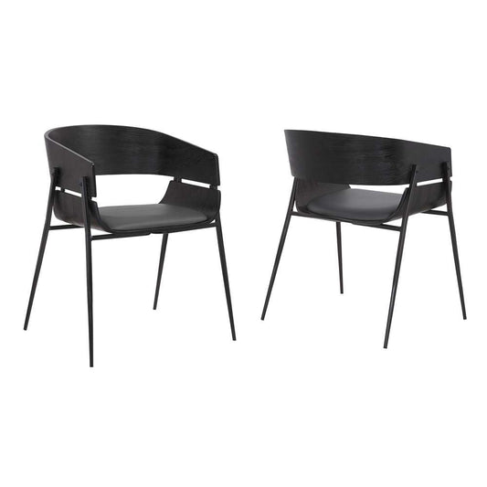 Armen Living - Bronte Wood and Metal Contemporary Dining Room Chairs (Set of 2) - LCBRSIBLGR veiw 1