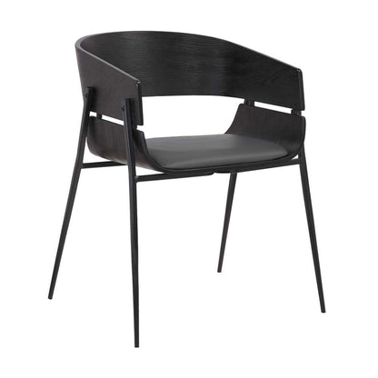 Armen Living - Bronte Wood and Metal Contemporary Dining Room Chairs (Set of 2) - LCBRSIBLGR veiw 2