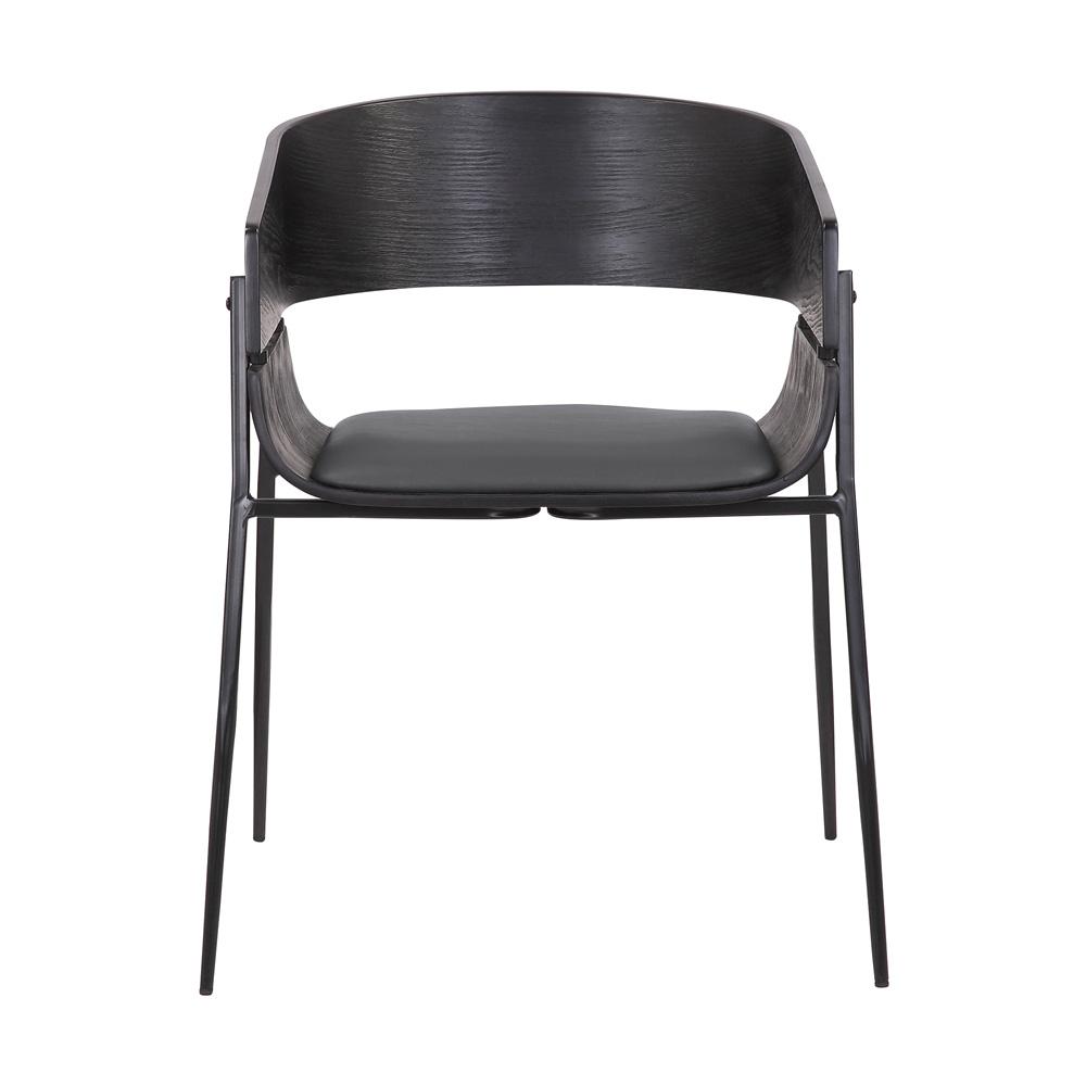 Armen Living - Bronte Wood and Metal Contemporary Dining Room Chairs (Set of 2) - LCBRSIBLGR veiw 3