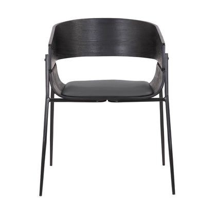 Armen Living - Bronte Wood and Metal Contemporary Dining Room Chairs (Set of 2) - LCBRSIBLGR veiw 3
