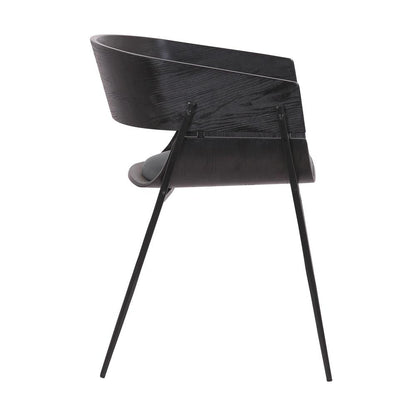 Armen Living - Bronte Wood and Metal Contemporary Dining Room Chairs (Set of 2) - LCBRSIBLGR veiw 4