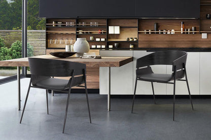 Armen Living - Bronte Wood and Metal Contemporary Dining Room Chairs (Set of 2) - LCBRSIBLGR veiw 6