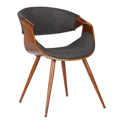 Armen Living  - Butterfly Mid-Century Dining Chair in Walnut Finish and Charcoal Fabric - LCBUCHWACH veiw 1