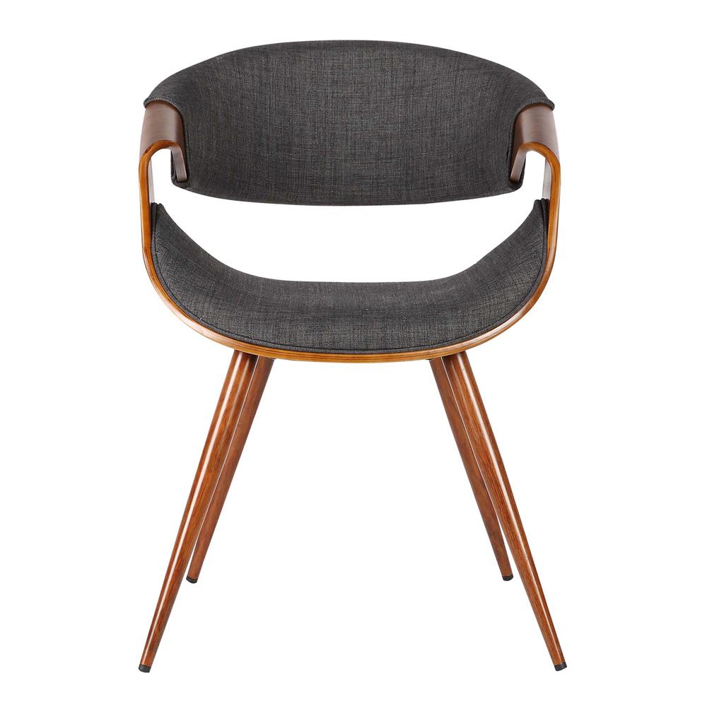 Armen Living  - Butterfly Mid-Century Dining Chair in Walnut Finish and Charcoal Fabric - LCBUCHWACH veiw 2