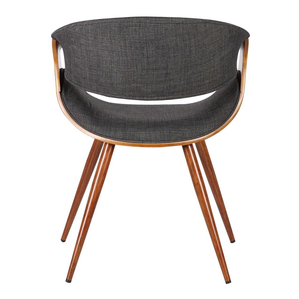 Armen Living  - Butterfly Mid-Century Dining Chair in Walnut Finish and Charcoal Fabric - LCBUCHWACH veiw 4