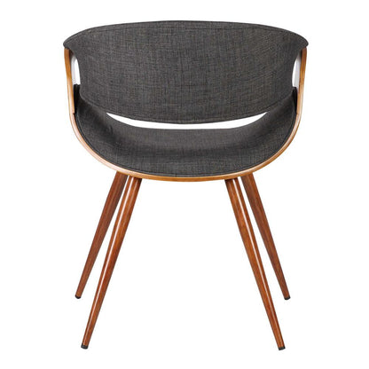 Armen Living  - Butterfly Mid-Century Dining Chair in Walnut Finish and Charcoal Fabric - LCBUCHWACH veiw 4