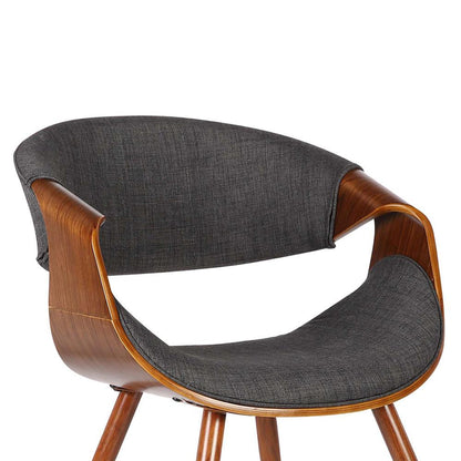 Armen Living  - Butterfly Mid-Century Dining Chair in Walnut Finish and Charcoal Fabric - LCBUCHWACH veiw 5