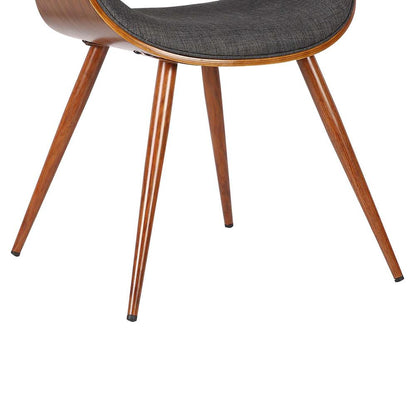 Armen Living  - Butterfly Mid-Century Dining Chair in Walnut Finish and Charcoal Fabric - LCBUCHWACH veiw 6