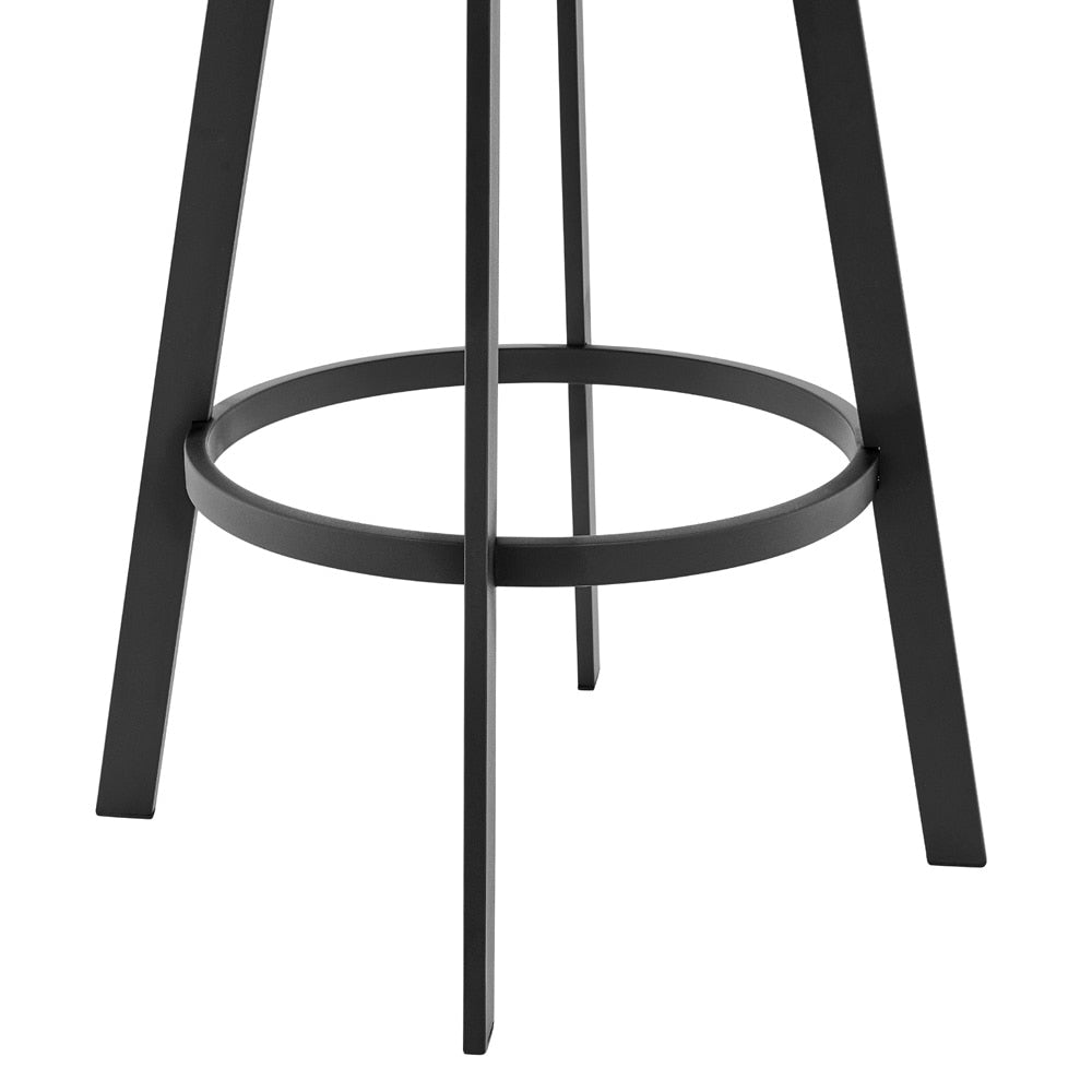Armen Living - Capri 26in Swivel Modern Black Metal and Slate Gray Faux Leather Bar and Counter Stool - LCCPBABLSG26 veiw 6