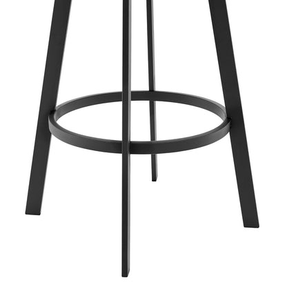 Armen Living - Capri 26in Swivel Modern Black Metal and Slate Gray Faux Leather Bar and Counter Stool - LCCPBABLSG26 veiw 6