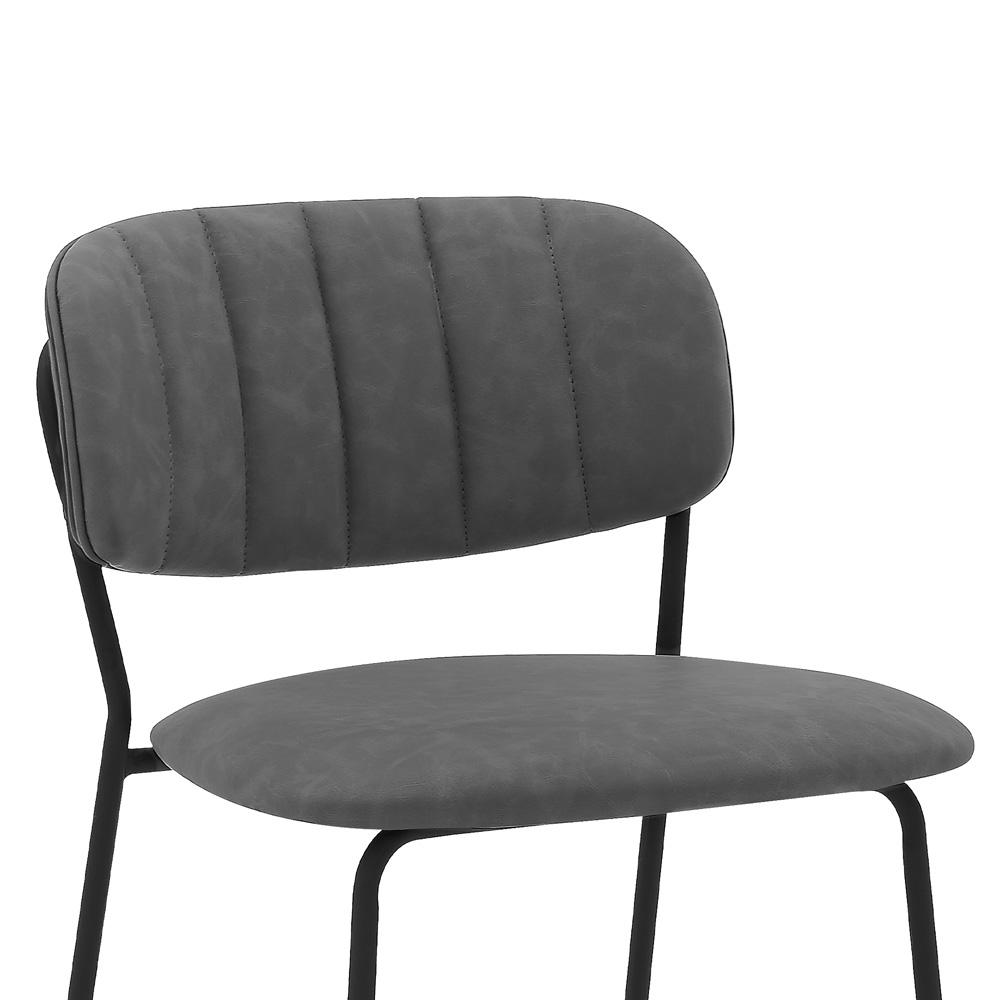 Armen Living - Carlo 26in Gray Faux Leather and Black Metal Counter Height Bar Stool - LCCOBABLGR26_CLOSEOUT veiw 4