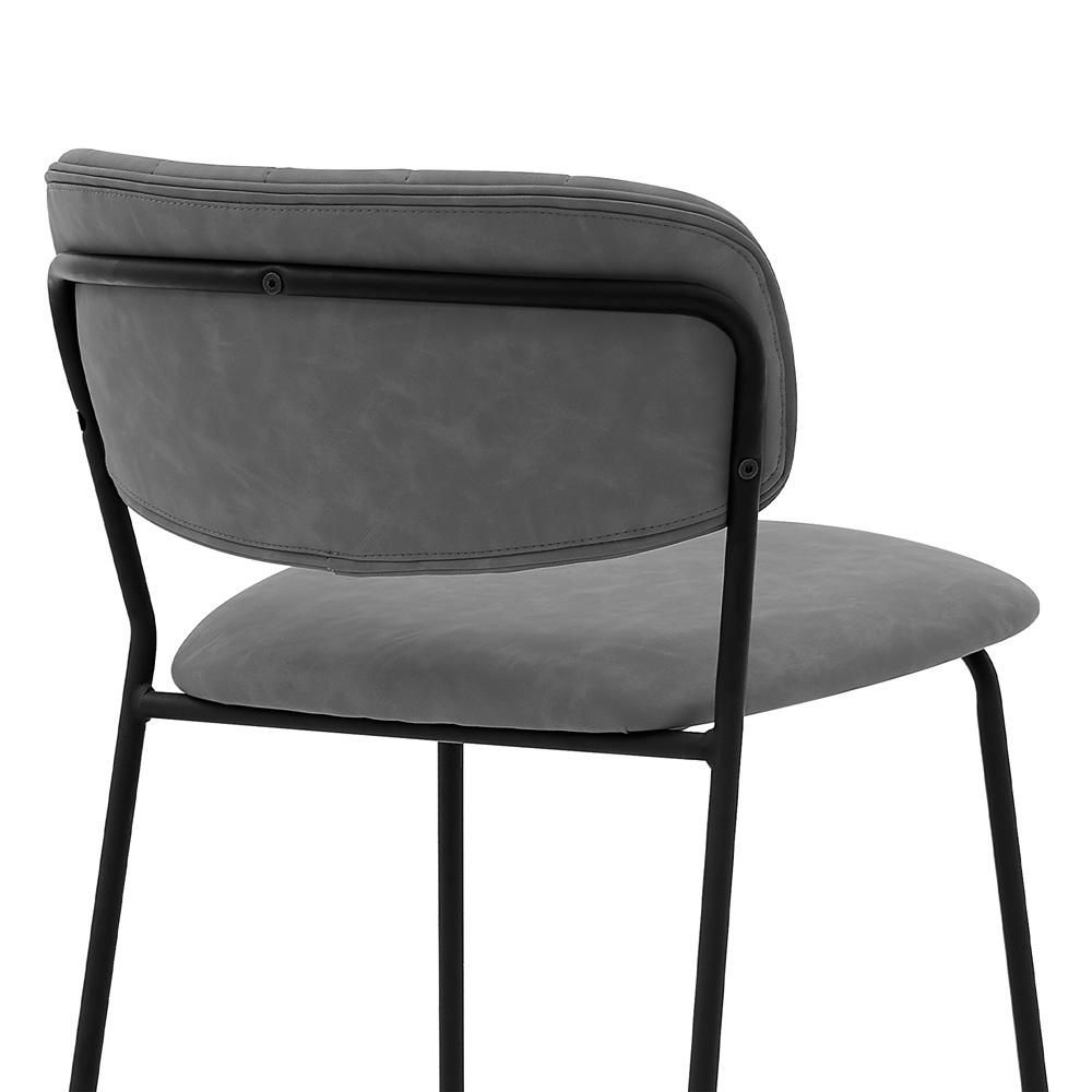 Armen Living - Carlo 26in Gray Faux Leather and Black Metal Counter Height Bar Stool - LCCOBABLGR26_CLOSEOUT veiw 5