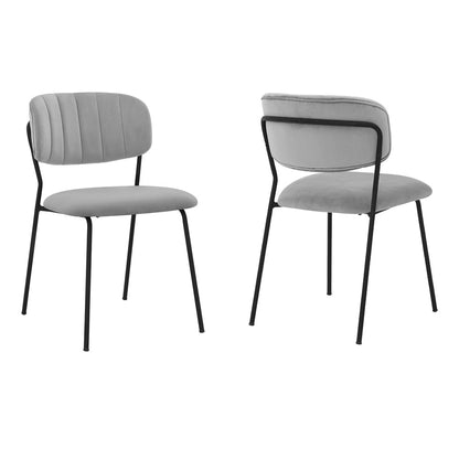 Armen Living - Carlo Gray Velvet and Metal Dining Room Chairs (Set of 2) - LCCOSIBLGR veiw 1