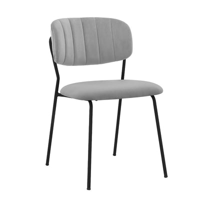 Armen Living - Carlo Gray Velvet and Metal Dining Room Chairs (Set of 2) - LCCOSIBLGR veiw 2