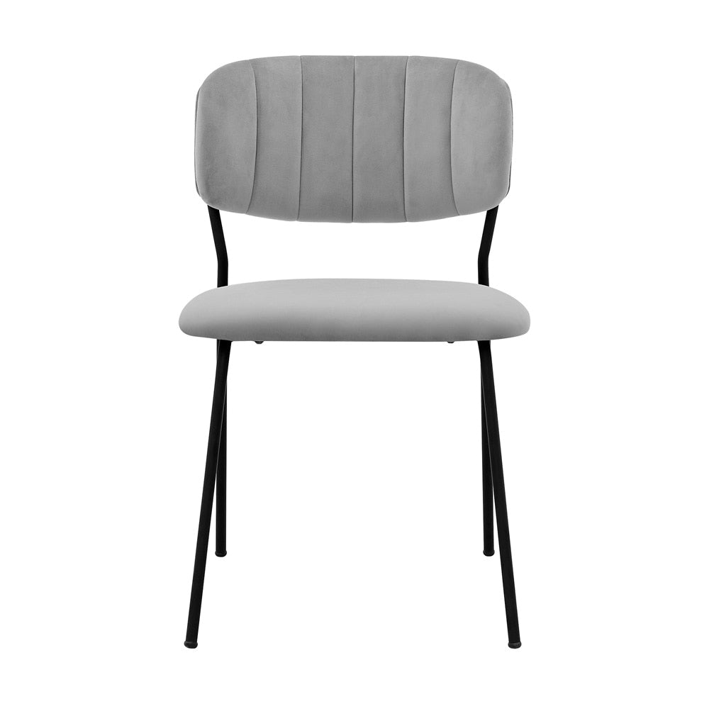 Armen Living - Carlo Gray Velvet and Metal Dining Room Chairs (Set of 2) - LCCOSIBLGR veiw 3