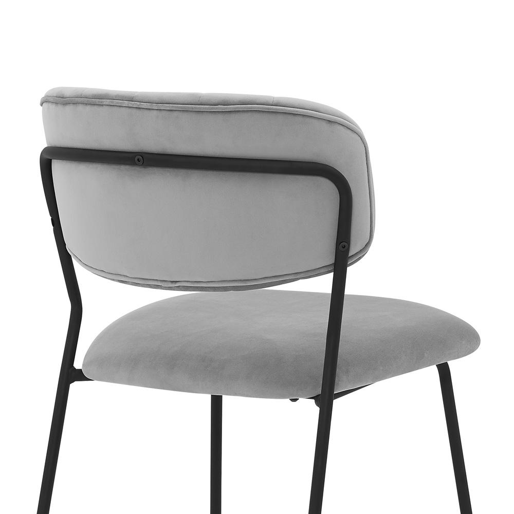 Armen Living - Carlo Gray Velvet and Metal Dining Room Chairs (Set of 2) - LCCOSIBLGR veiw 6