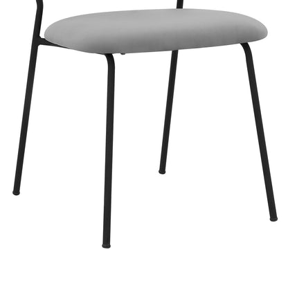 Armen Living - Carlo Gray Velvet and Metal Dining Room Chairs (Set of 2) - LCCOSIBLGR veiw 7