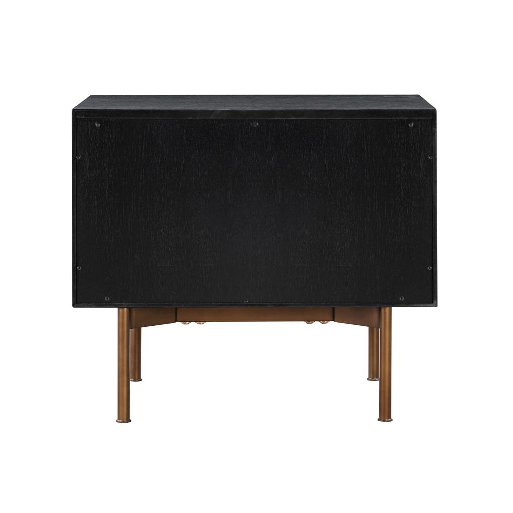Armen Living - Carnaby 2 Drawer Nightstand in Black Brushed Oak and Bronze - LCCFLABL veiw 5