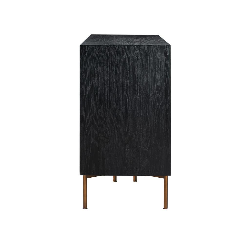 Armen Living - Carnaby 6 Drawer Dresser  in Black Brushed Oak and Bronze - LCCFDRBL_CLOSEOUT veiw 4