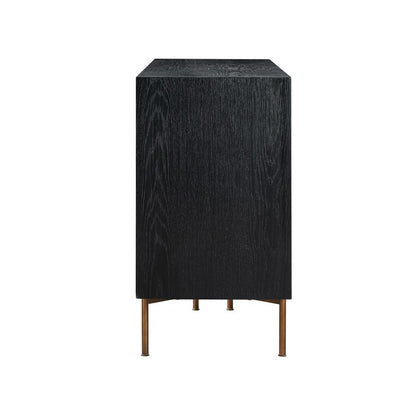 Armen Living - Carnaby 6 Drawer Dresser  in Black Brushed Oak and Bronze - LCCFDRBL_CLOSEOUT veiw 4