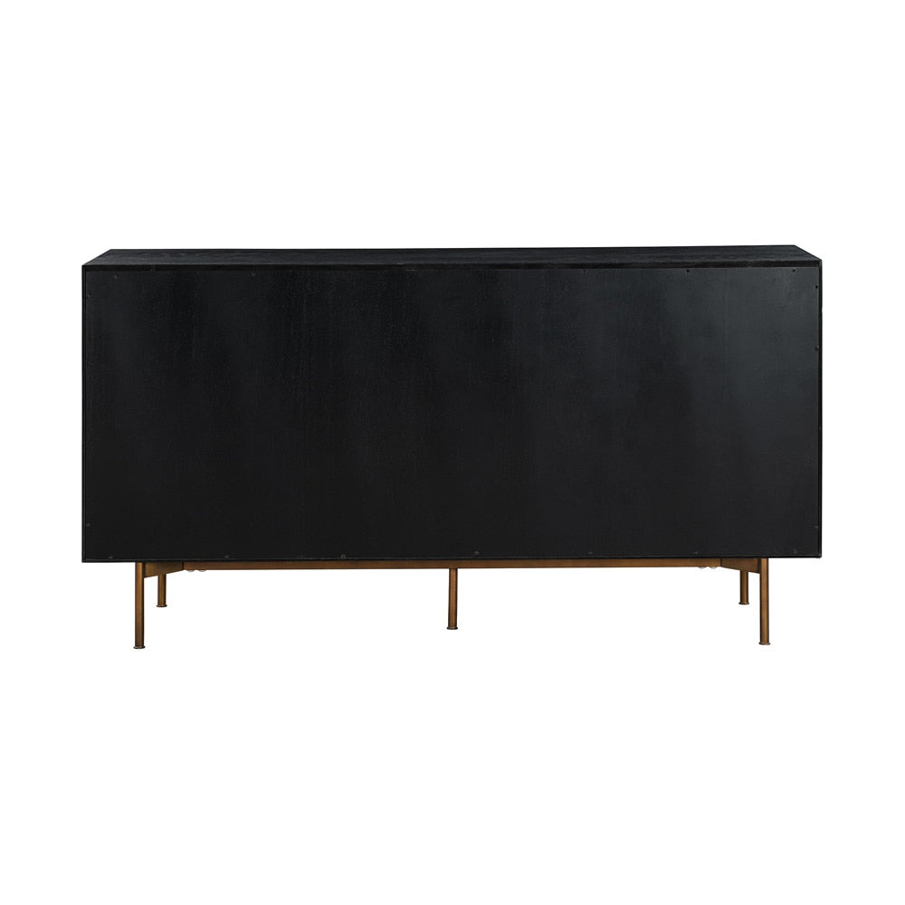 Armen Living - Carnaby 6 Drawer Dresser  in Black Brushed Oak and Bronze - LCCFDRBL_CLOSEOUT veiw 5