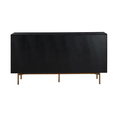 Armen Living - Carnaby 6 Drawer Dresser  in Black Brushed Oak and Bronze - LCCFDRBL_CLOSEOUT veiw 5