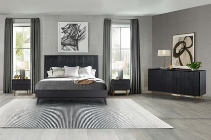 Armen Living - Carnaby 6 Drawer Dresser  in Black Brushed Oak and Bronze - LCCFDRBL_CLOSEOUT veiw 7