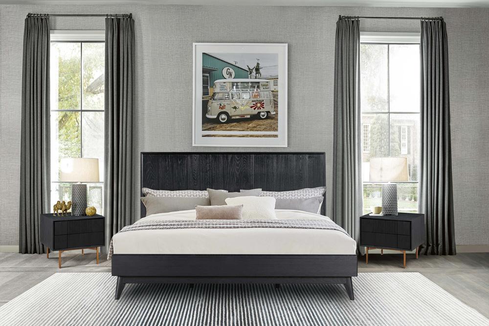 Armen Living - Carnaby King 3 Piece Bedroom Set in Black Brushed Oak Wood - SETCFBDBLKG3A veiw 8
