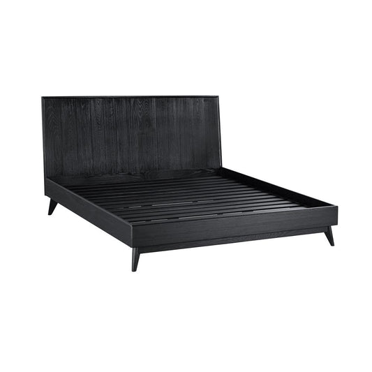 Armen Living - Carnaby King Platform Bed Frame in Black Brushed Oak Wood - LCCFBDBLKG veiw 1