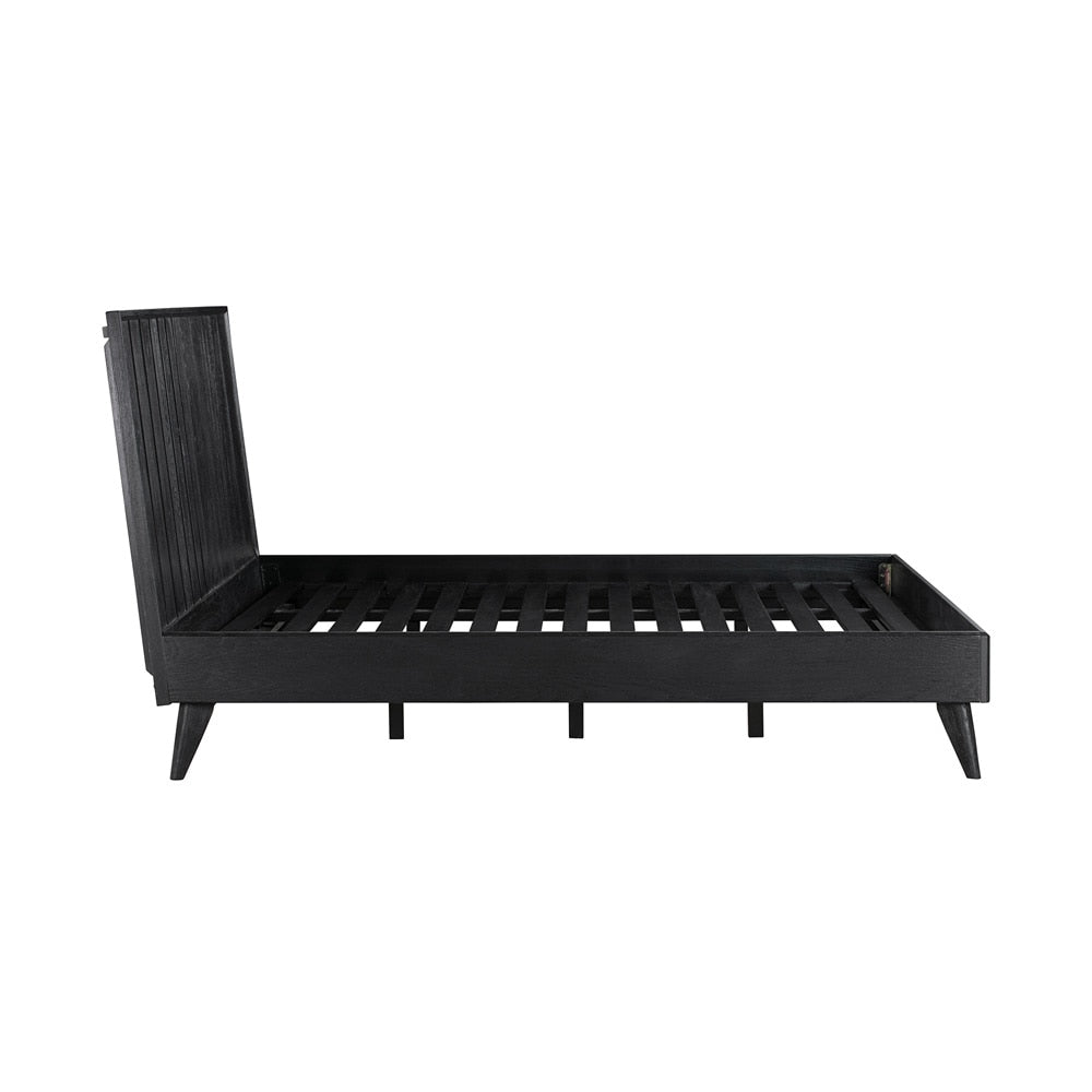 Armen Living - Carnaby King Platform Bed Frame in Black Brushed Oak Wood - LCCFBDBLKG veiw 3