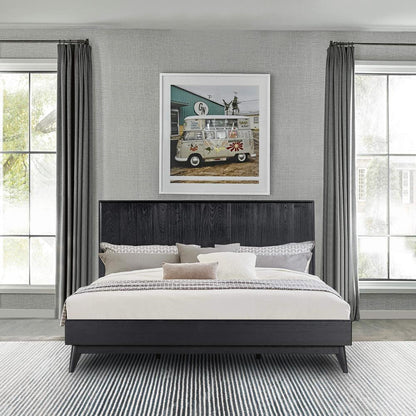 Armen Living - Carnaby King Platform Bed Frame in Black Brushed Oak Wood - LCCFBDBLKG veiw 10