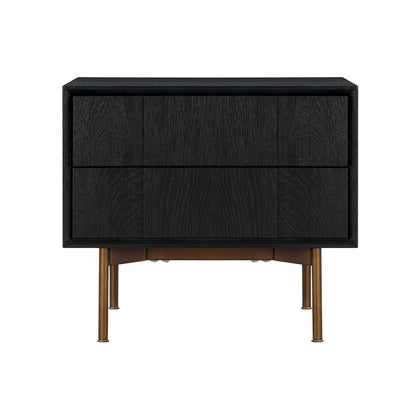 Armen Living - Carnaby Queen 3 Piece Bedroom Set in Black Brushed Oak Wood - SETCFBDBLQN3A veiw 4