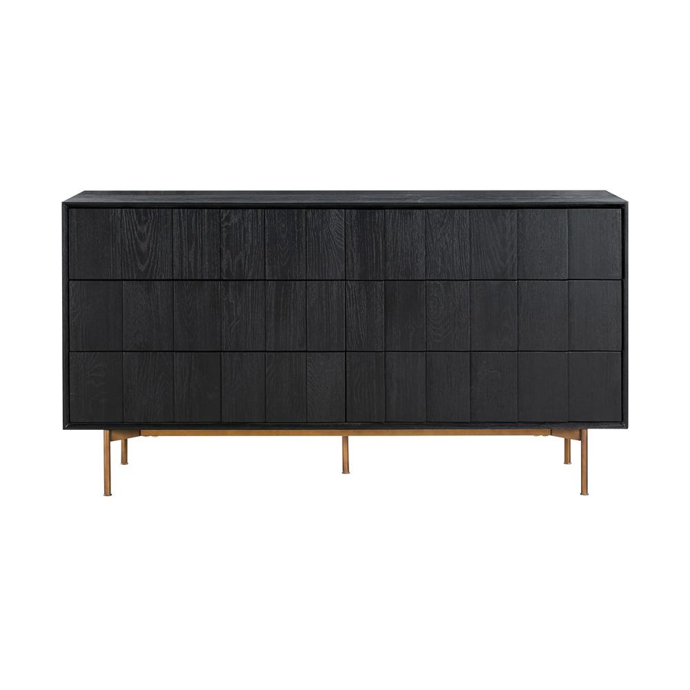 Armen Living - Carnaby Queen 4 Piece Bedroom Set in Black Brushed Oak Wood - SETCFBDBLQN4A_CLOSEOUT veiw 4