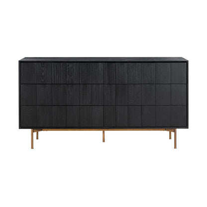 Armen Living - Carnaby Queen 4 Piece Bedroom Set in Black Brushed Oak Wood - SETCFBDBLQN4A_CLOSEOUT veiw 4
